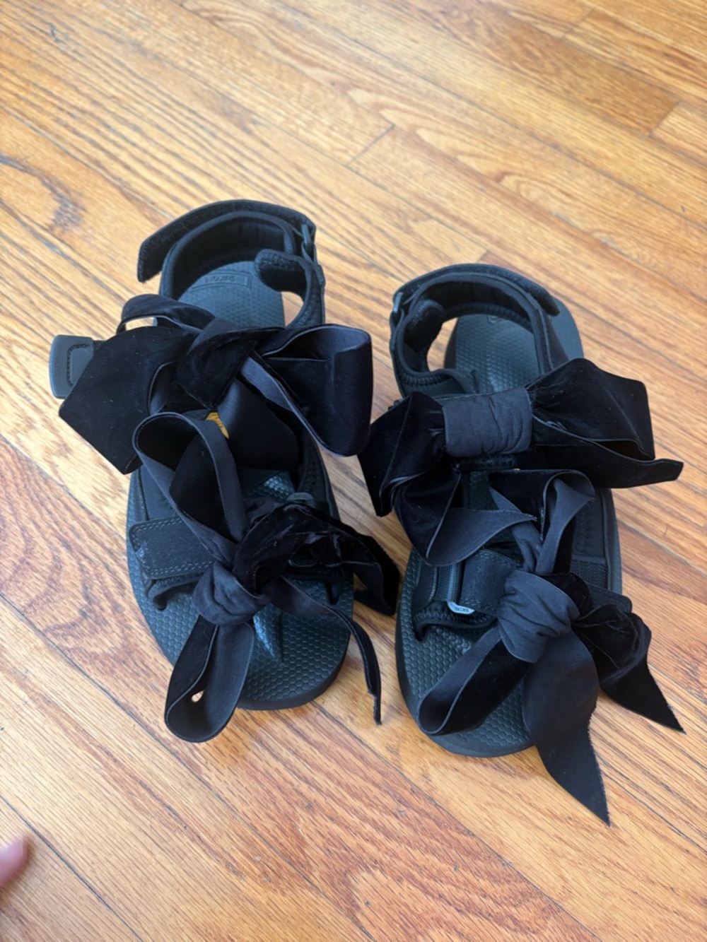 Cecilie Bahnsen Black Ribbon Sport Sandals x suicoke collab